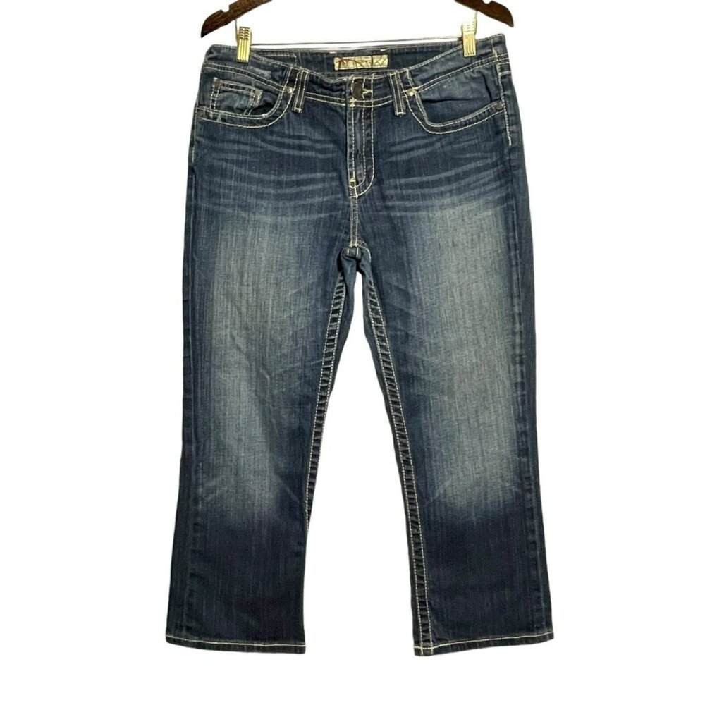 Bke Harper Bootcut Jeans Women Size 31 Cropped Capris Retro Cowboy Cowgirl Retro
